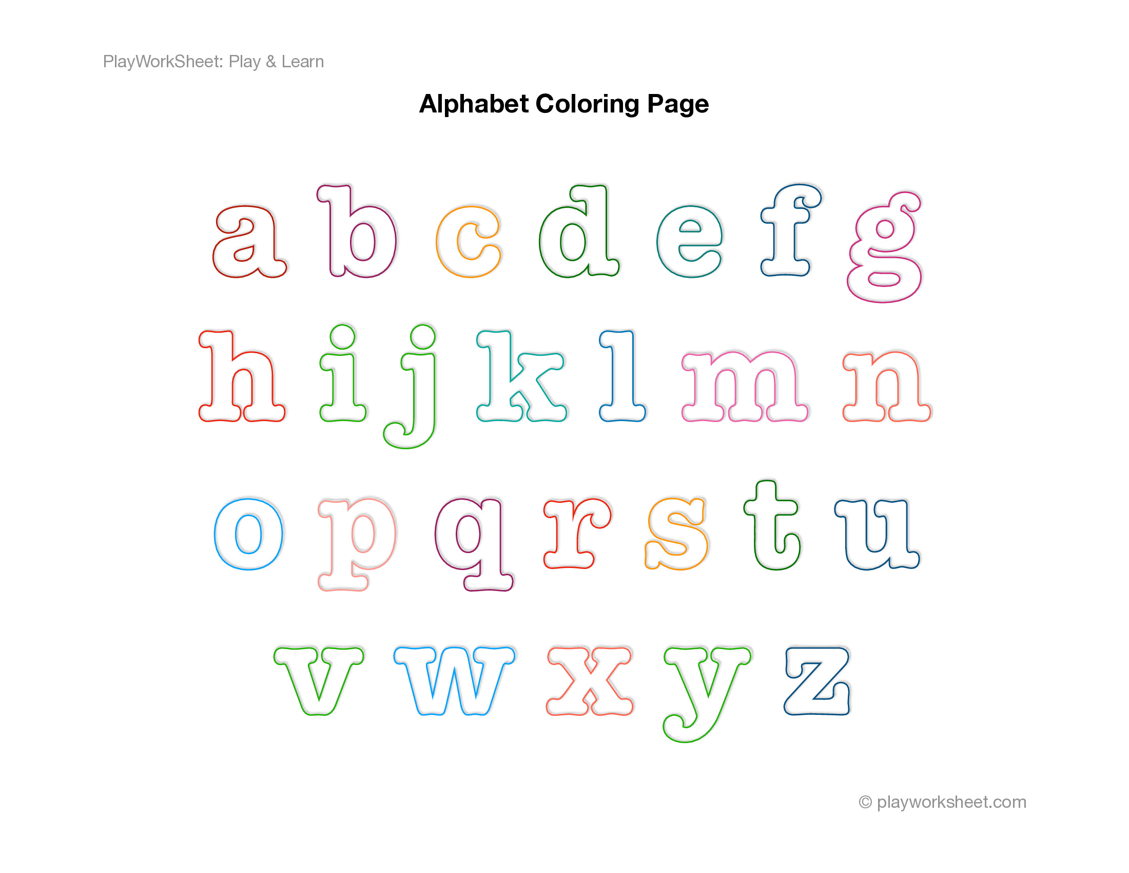 Alphabet Coloring Pages with Typewriter Font Outlines - Page 3
