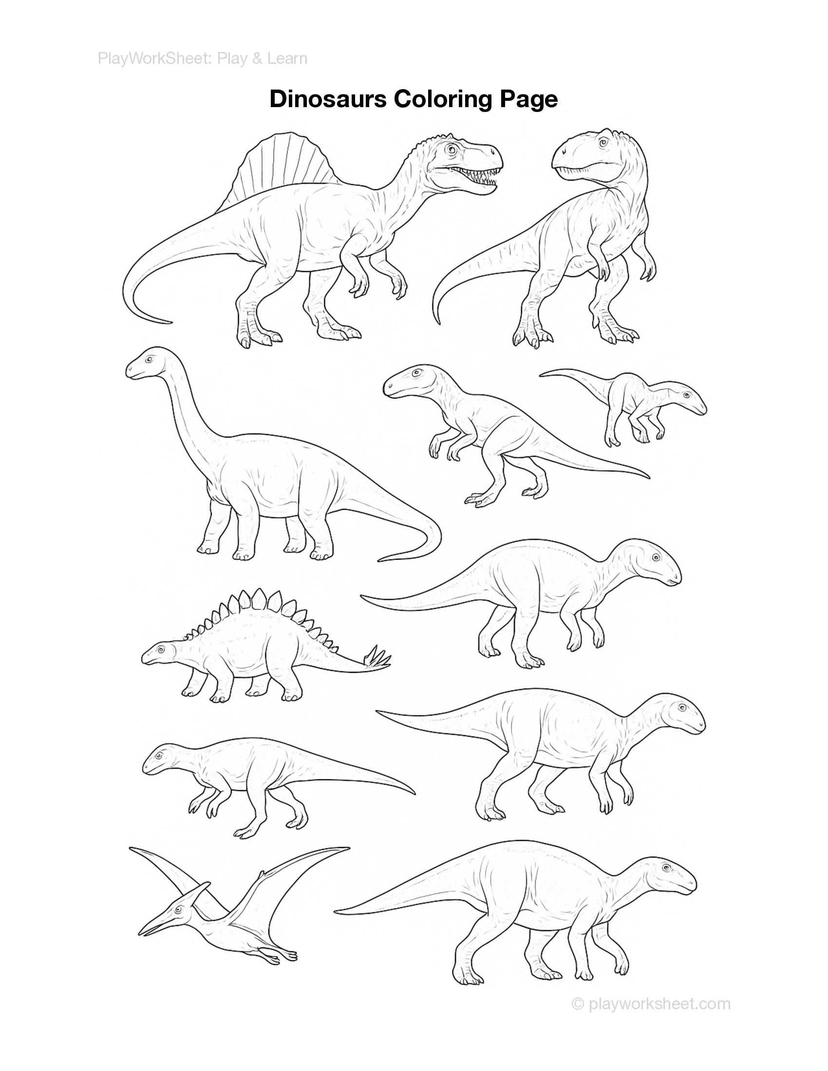 Dinosaurs Coloring Pages - Page 2