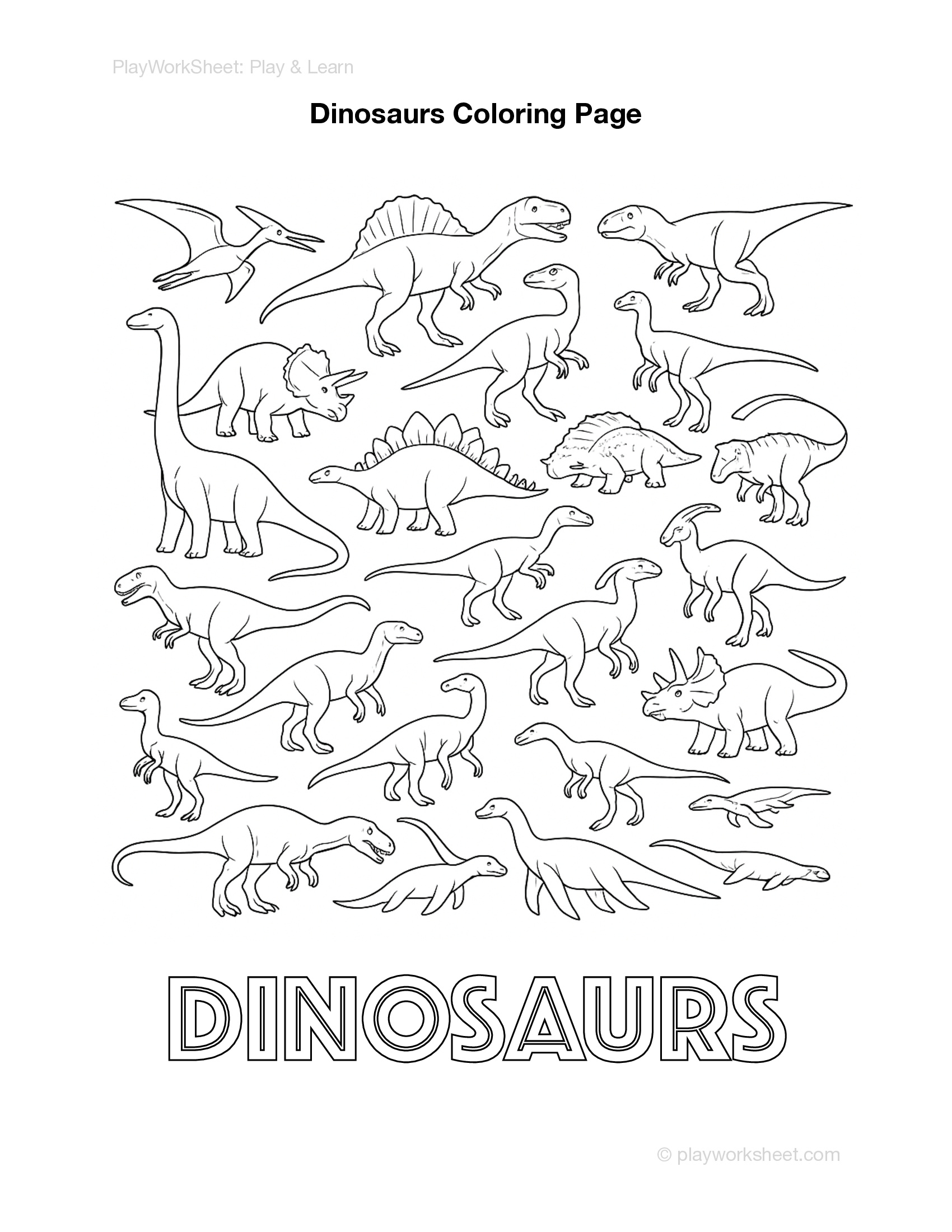Dinosaurs Coloring Pages - Page 1