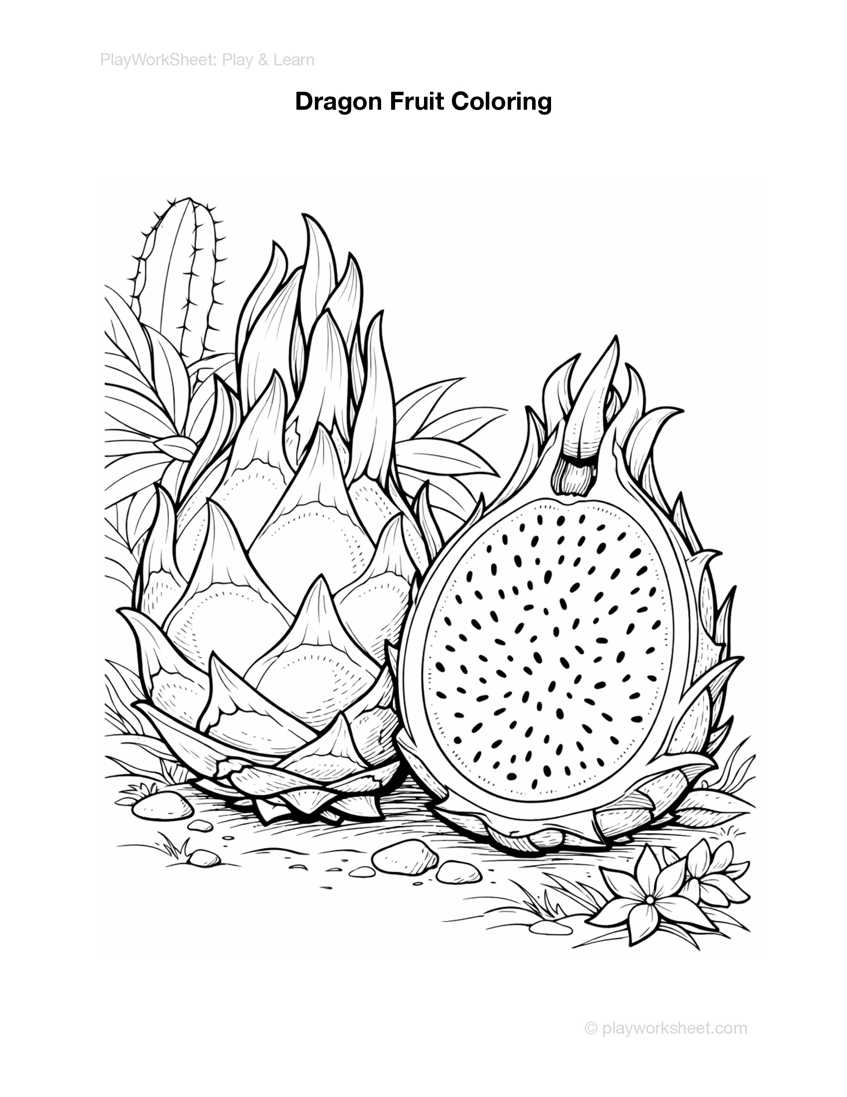 Dragon Fruit Coloring Pages - Page 2
