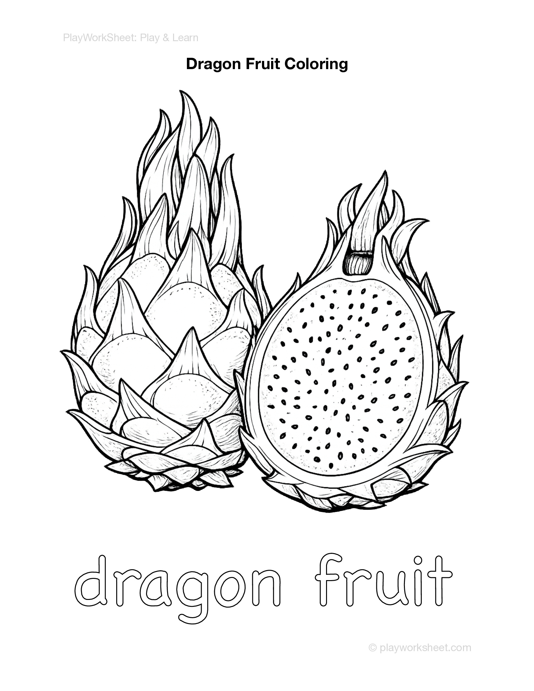 Dragon Fruit Coloring Pages - Page 1