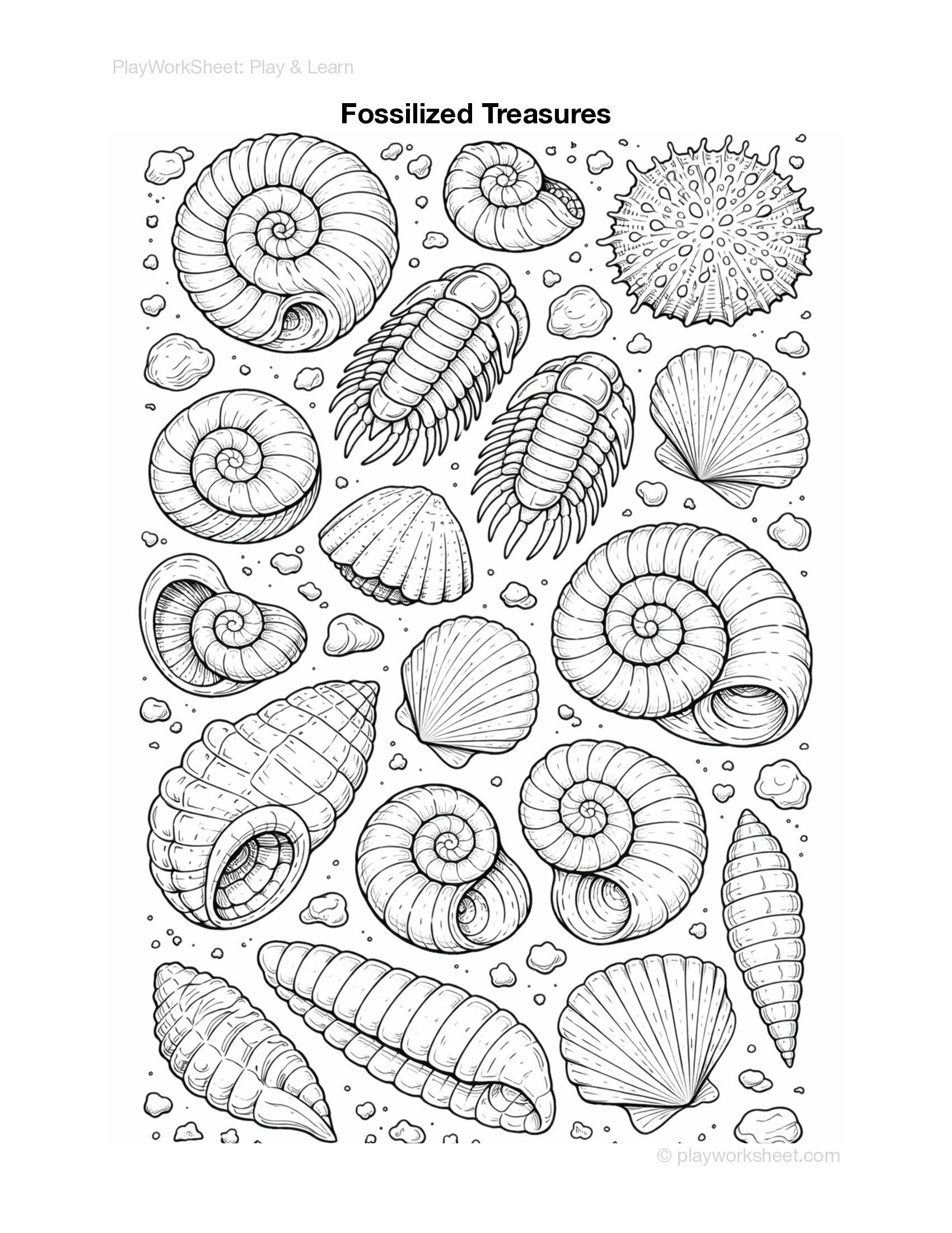 Fossilized Treasures Coloring Pages - Page 2