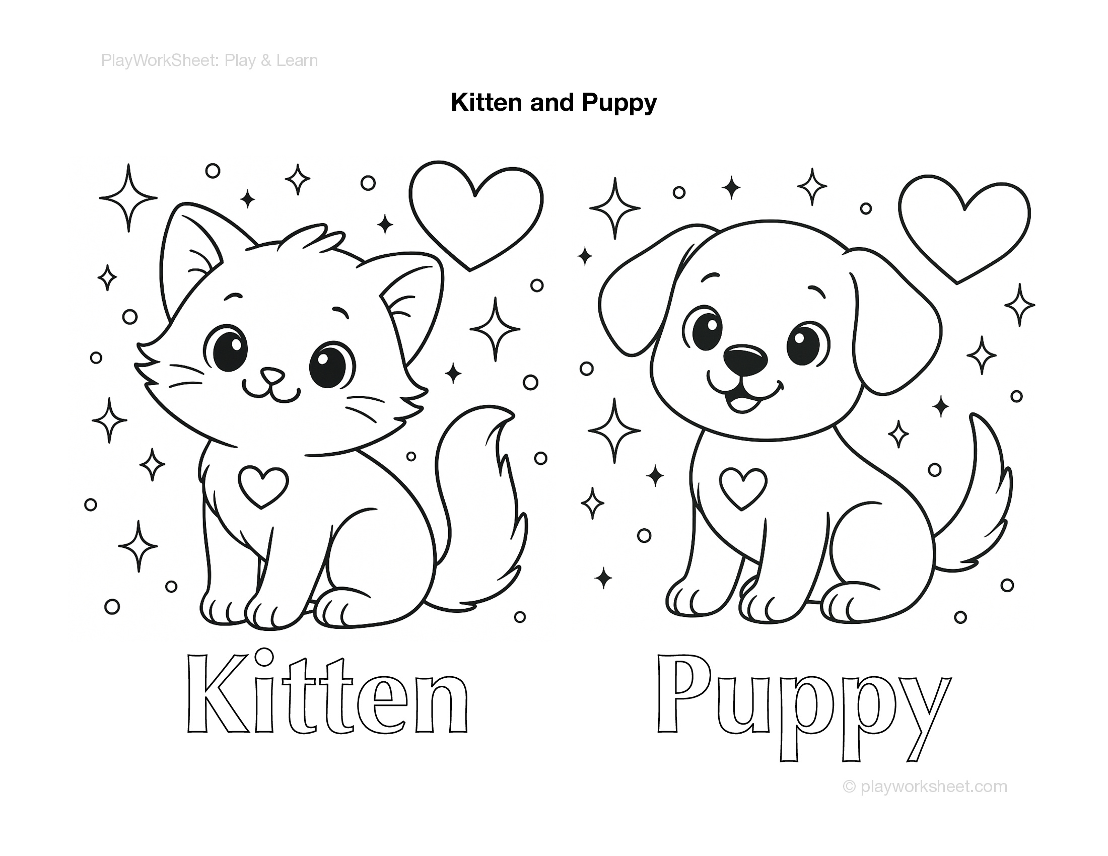 Kitten And Puppy Coloring Pages Free Printables For Kids Kitten And Puppy Coloring Pages Free Printables For Kids
