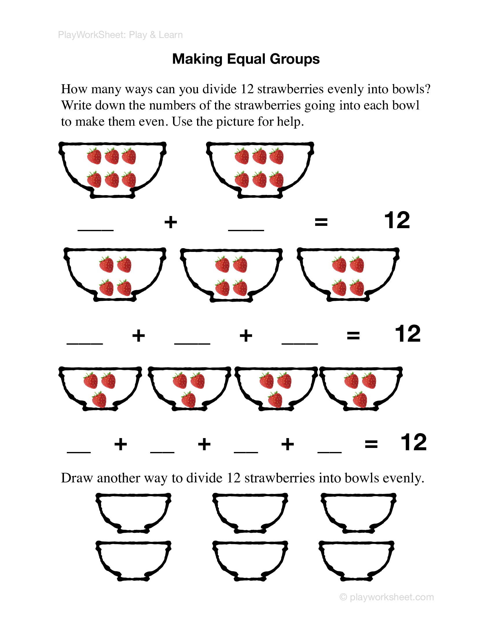 Making Equal Groups Free Printables For Kids