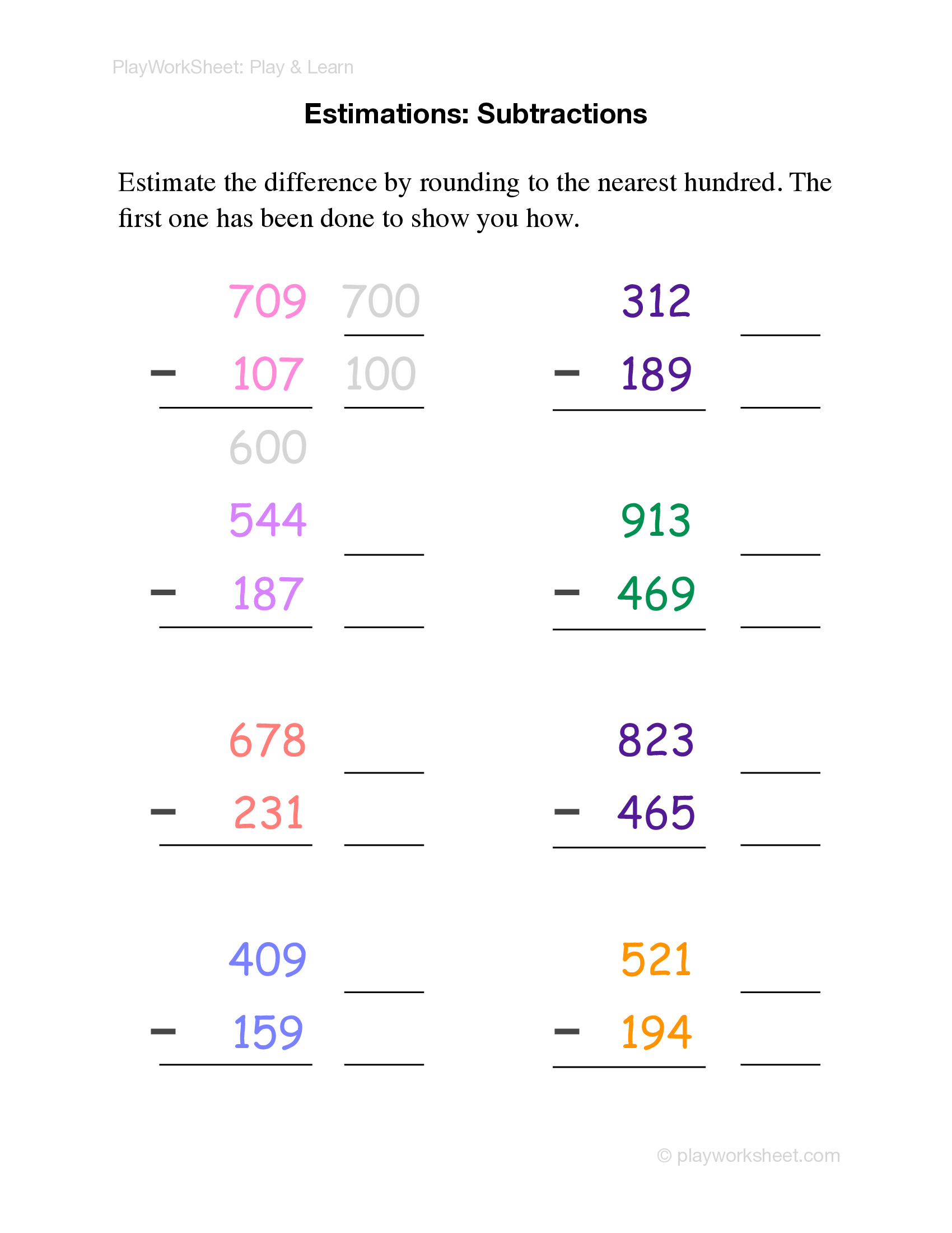 Estimations: Additions and Subtractions - Page 2