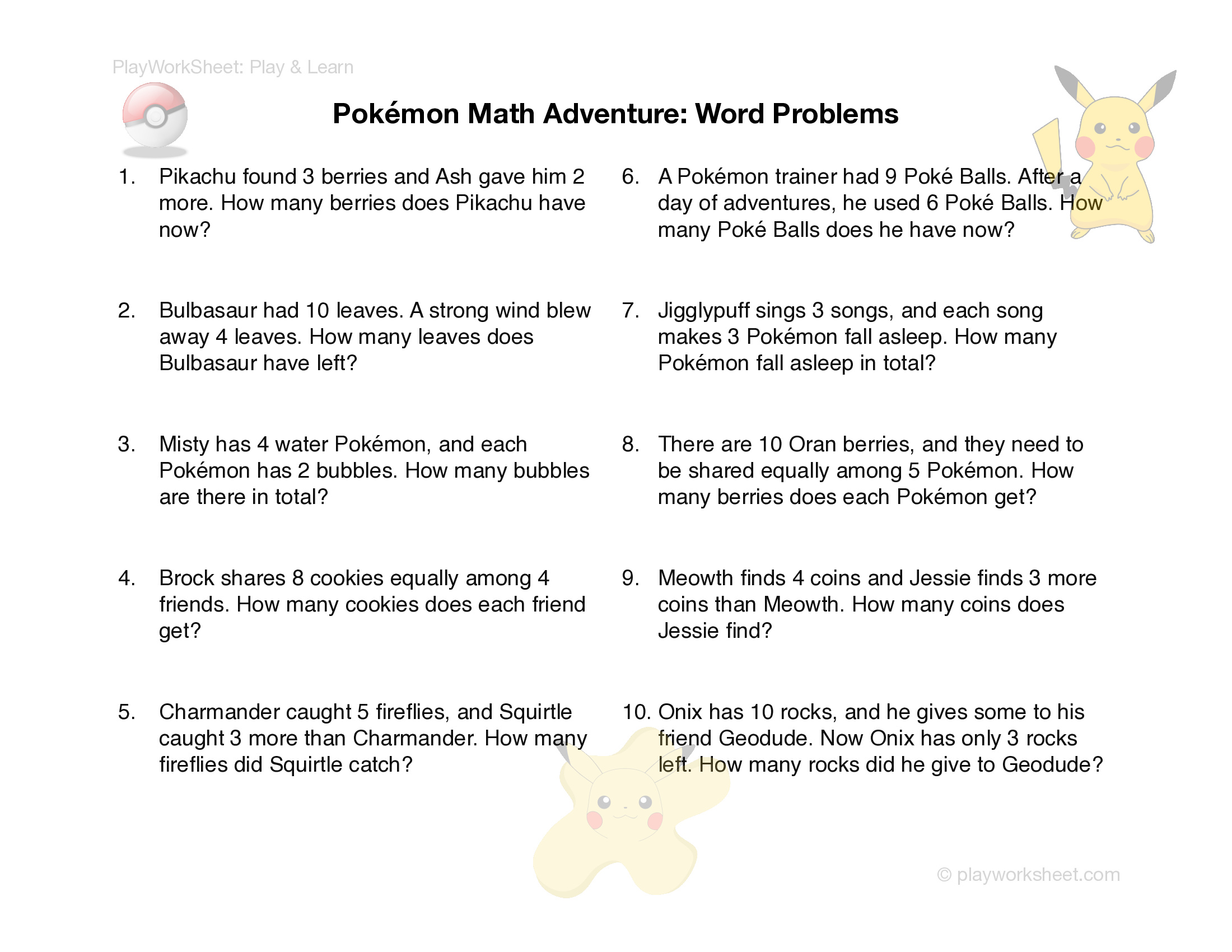 Pokémon Math Adventure: Word Problems - Page 2