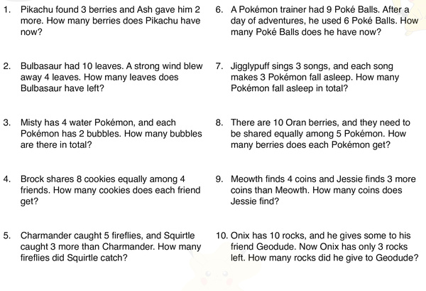 Pokémon Math Adventure Word Problems Free Printables For Kids Pokémon Math Adventure Word Problems Free Printables For Kids
