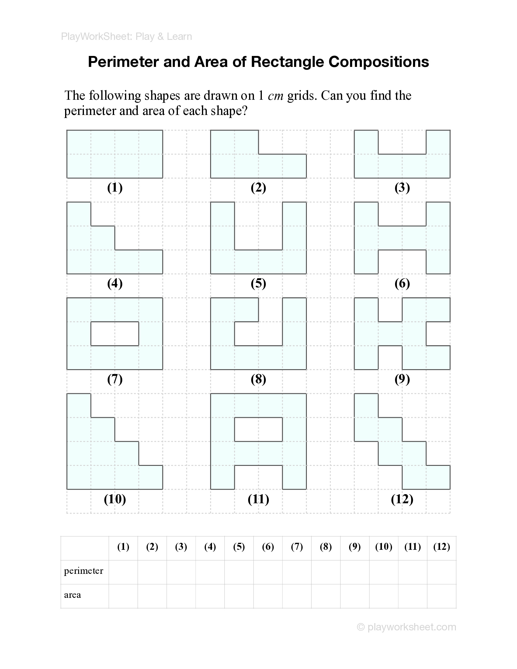 Rectangle Composition: Perimeter and Area - Page 2