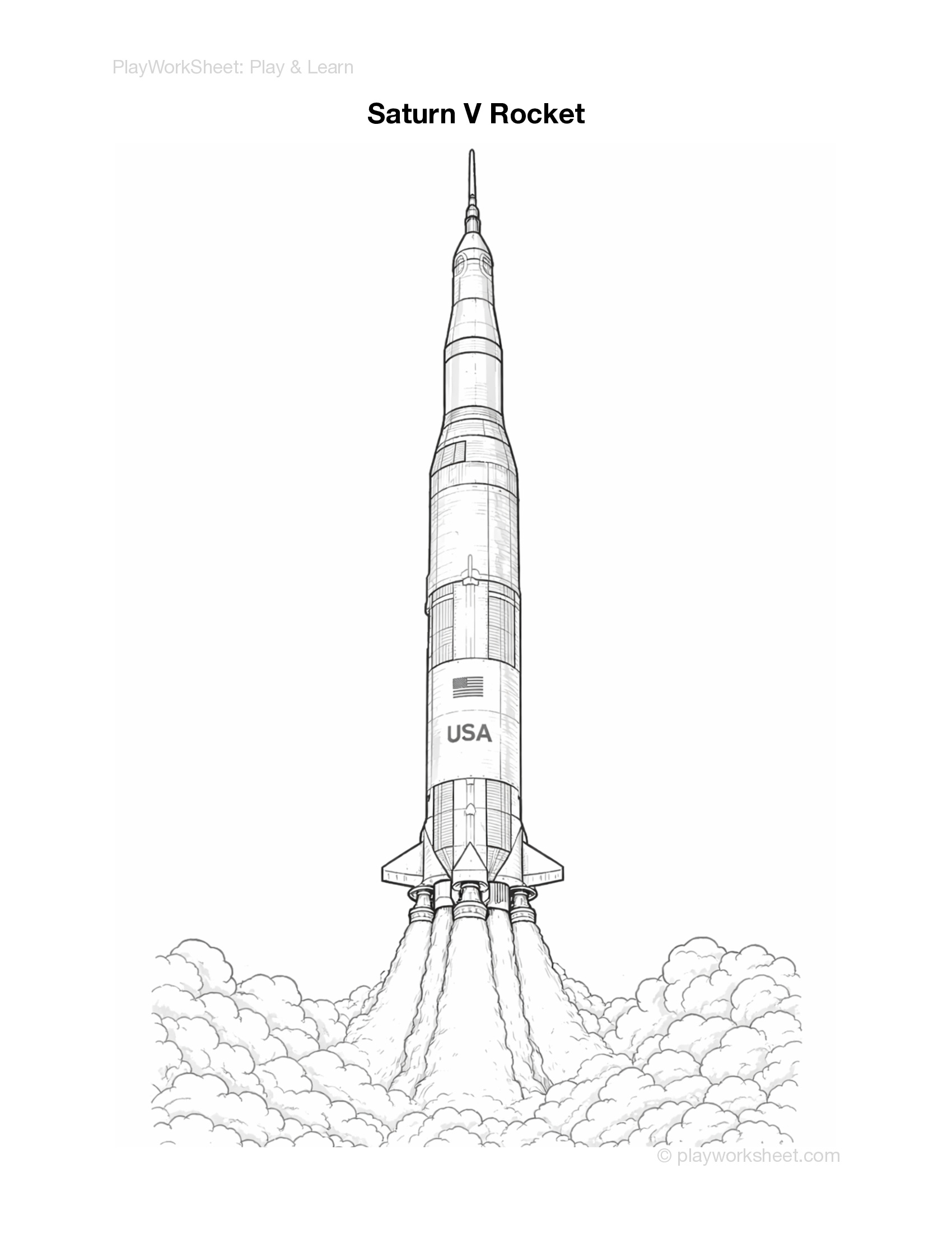 Saturn V Rocket Coloring Pages - Page 3