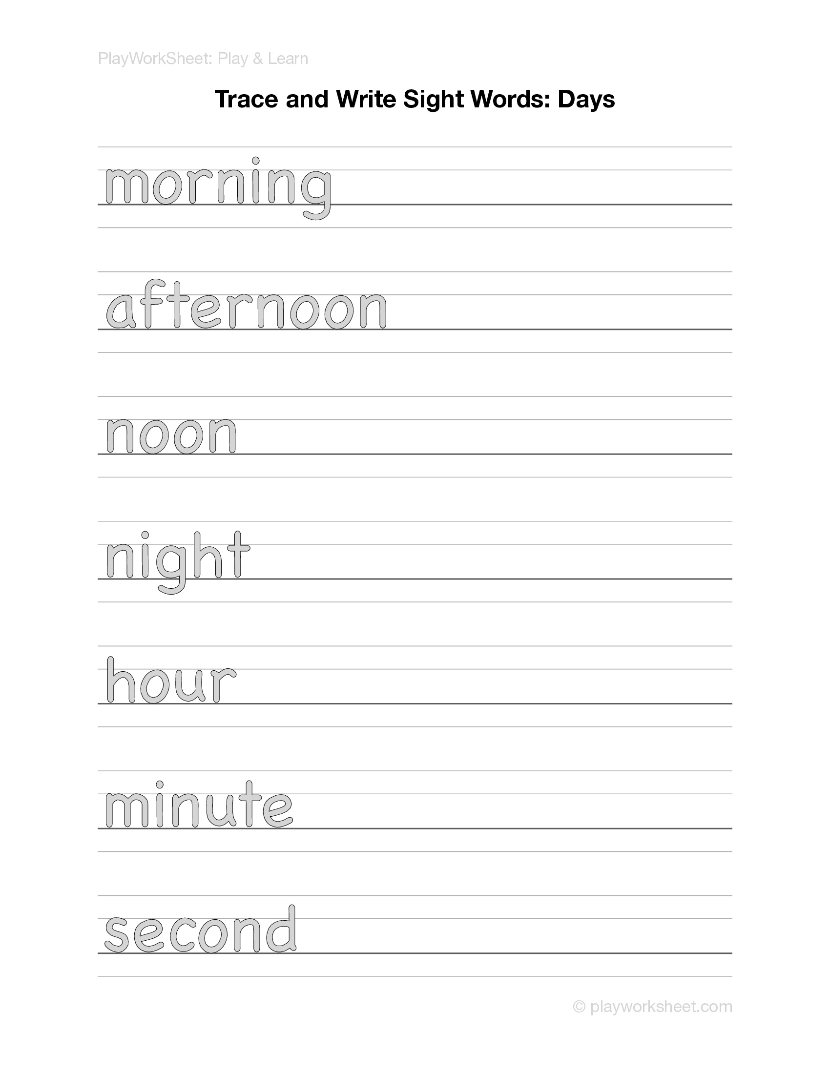 Trace and Write Sight Words: Days and Months - Page 3