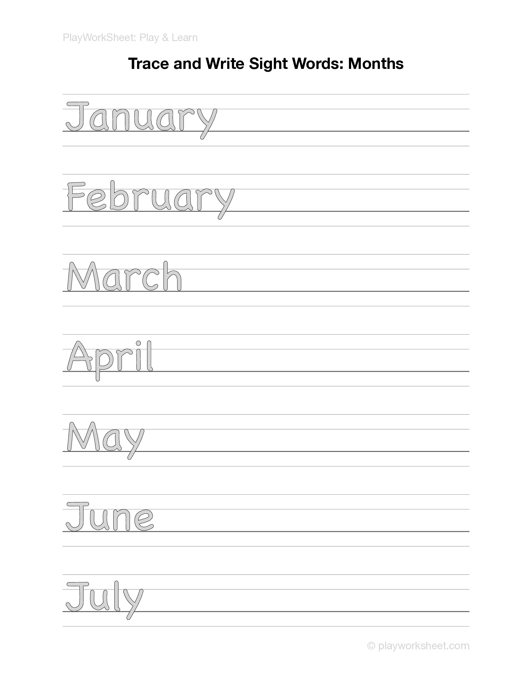 Trace and Write Sight Words: Days and Months - Page 4