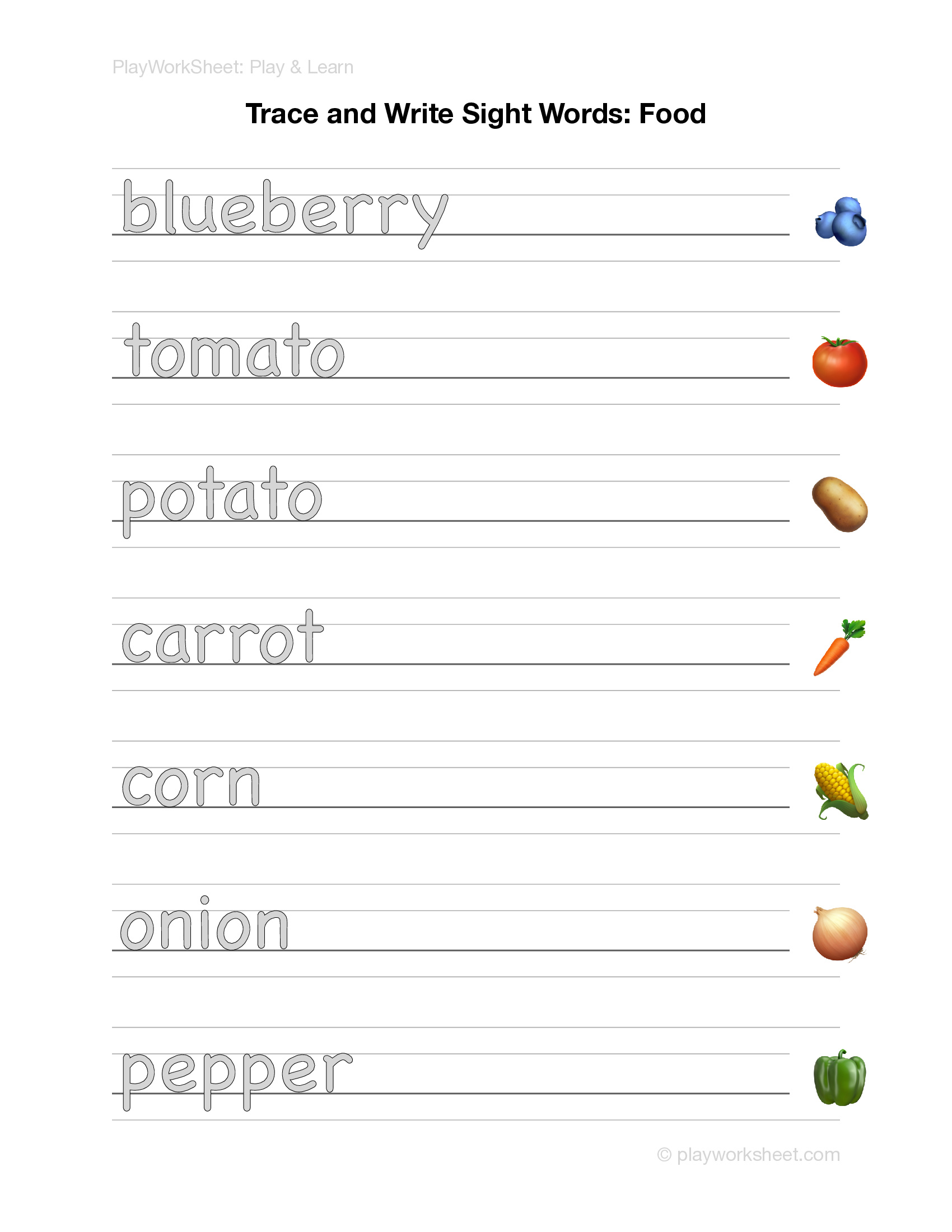 Trace and Write Sight Words: Food - Page 4