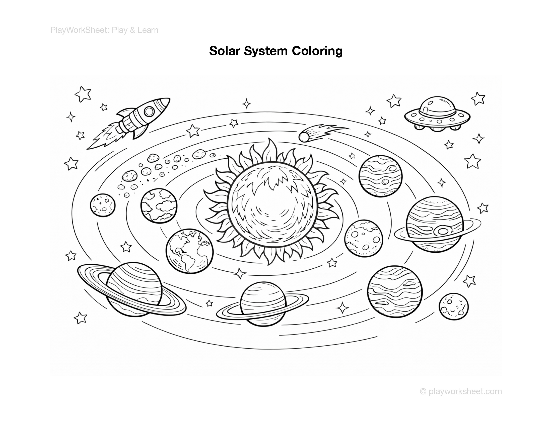 Solar System Coloring Pages - Page 1