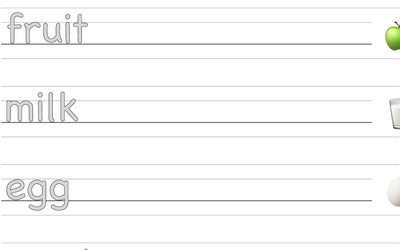 Trace and Write Sight Words: Food