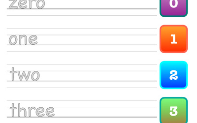 Sight Words Tracing Worksheet: Numbers