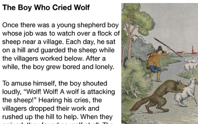 The Boy Who Cried Wolf Fable Reading Comprehension