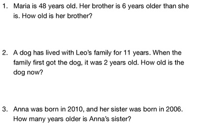 Comparing Ages Word Problems