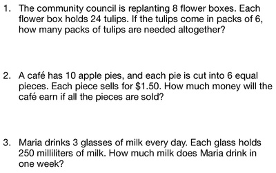 Two-Step Multiplication and Division Word Problems
